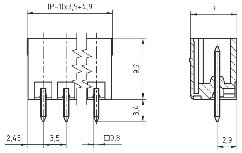 PTR Hartmann Barrette mâle (standard) Nbr total de pôles 12 Pas: 3.5 mm 51550125101D 1 pc(s)-1