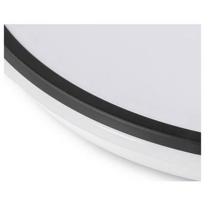 Gros plan d'un objet circulaire à surface blanche et bordure noire, probablement un composant d'un article ou d'un dispositif plus grand. Aucun texte ou contexte visible.