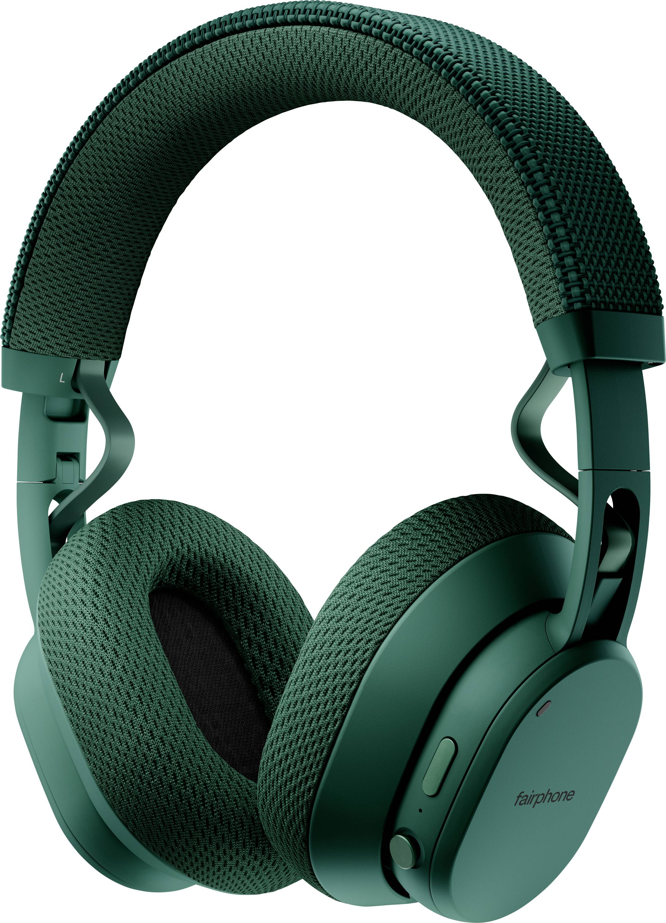 Casque supra-auriculaire vert avec une texture en maille, bandeau réglable et coussinets d'oreille rembourrés, conçu pour le confort et le style.