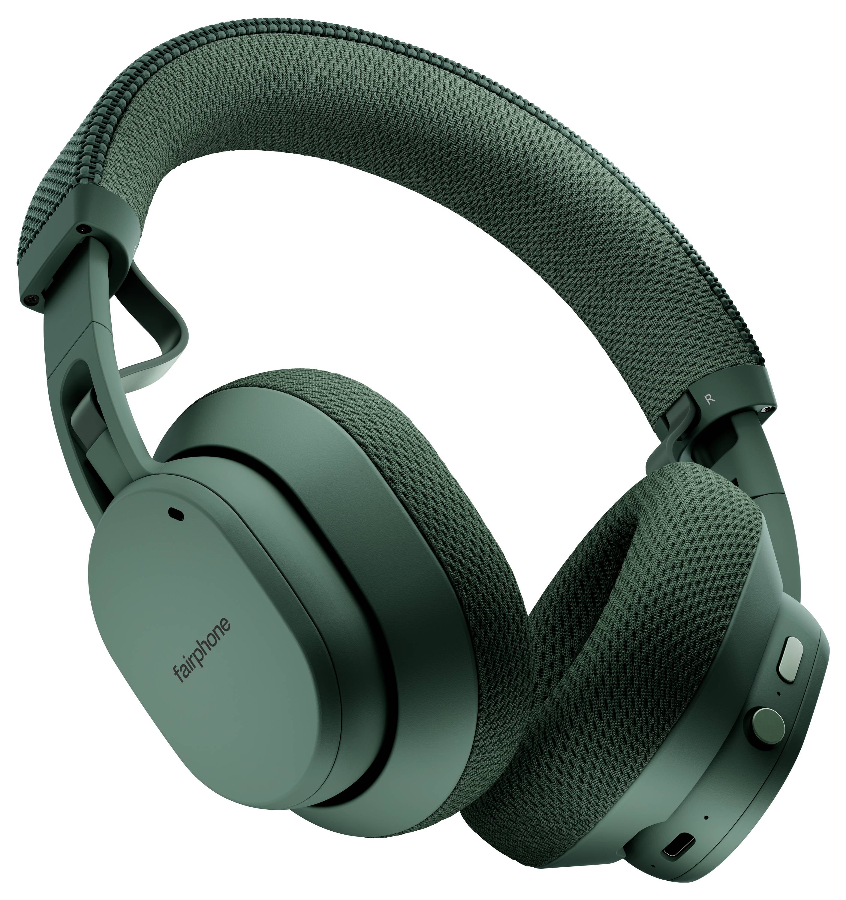 Casque sans fil supra-auriculaire vert avec coussinets d'oreille rembourrés et bandeau ajustable, arborant le logo de la marque sur le pavillon d'écouteur.