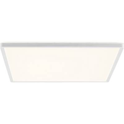 Un panneau lumineux LED rectangulaire blanc, subtilement éclairé, posé contre un fond blanc uni.