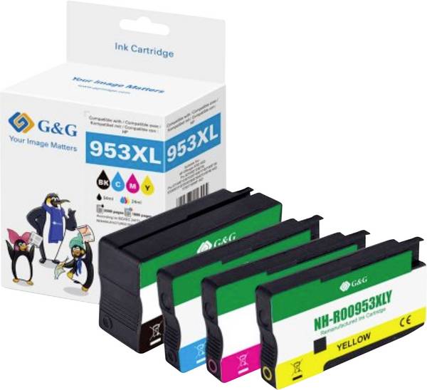 G&G Encre compatible noir, cyan, magenta, jaune NH-R00953XLBK GP-H953XLBKCMY-4P