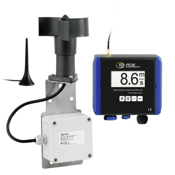 PCE Instruments PCE-WSAC 50W+ 24 Anémomètre 1 à 50 m/s avec fonction enregistreur de données