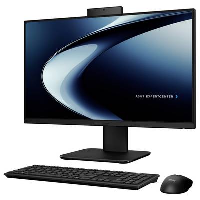 Une configuration de bureau informatique moderne comportant un moniteur grand écran, un clavier et une souris, de marque « Asus ExpertCenter ».