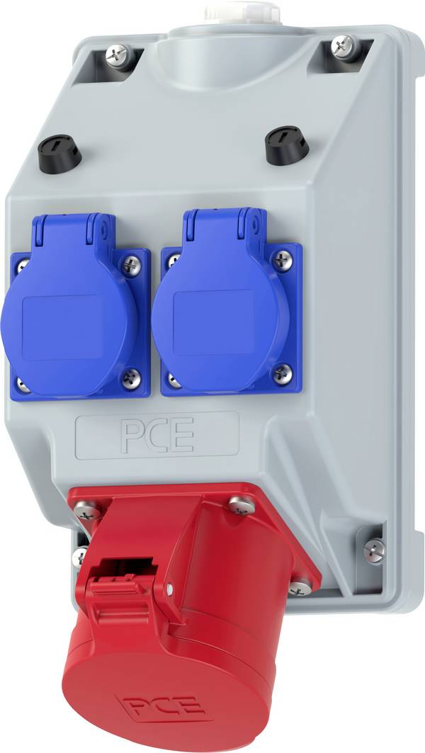 PC Electric 16082542  Bloc multiprise gris, bleu, rouge