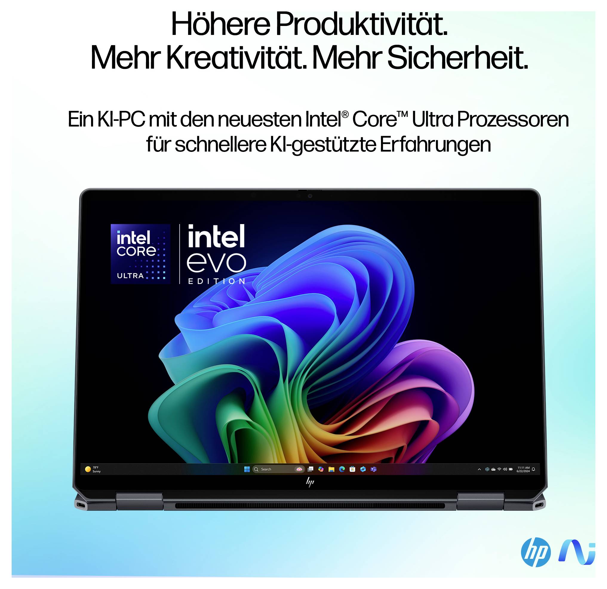 HP Notebook OmniBook Ultra 35.6 cm (14 pouces) 3K Intel® Core™ Ultra 7 (Series 2) 258V 32 GB RAM 2 TB SSD allemand, QWER-14