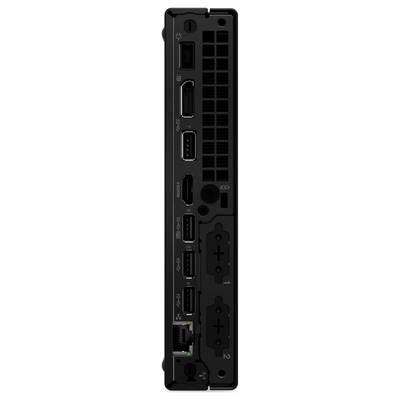 Panneau arrière d'un ordinateur montrant les ports : alimentation, HDMI, USB-C, USB-A, Ethernet, et les aérations circulaires sur le dessus.