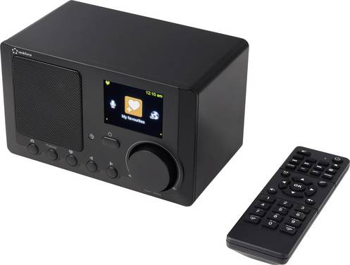 Renkforce RF-IR-MONO2 Radio de table Internet Internet Bluetooth, radio internet, DLNA  avec télécommande, compatible DLNA, fonction réveil Black