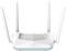 Un routeur blanc avec quatre antennes, étiqueté « D-Link », utilisé pour la connectivité Internet sans fil.