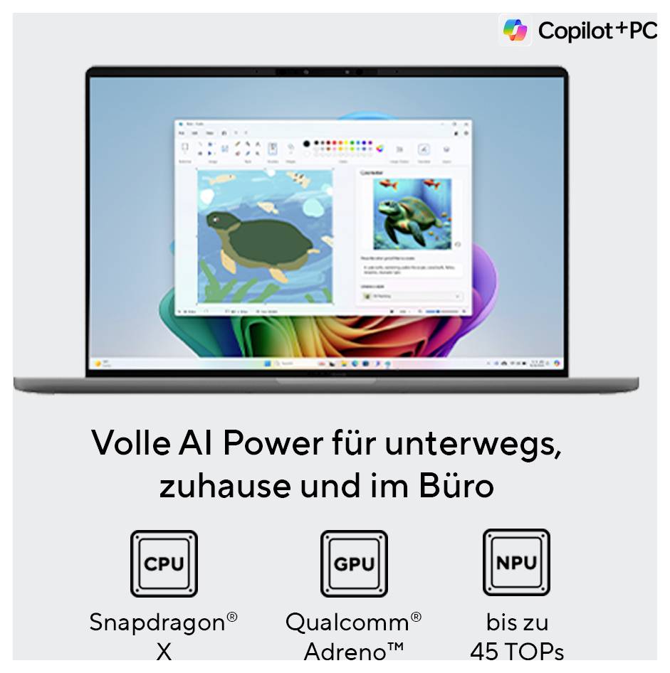 Asus Notebook ZenBook A14 35.6 cm (14 pouces) WUXGA Qualcomm® Snapdragon™ X X1-26-100 32 GB RAM 1 TB SSD allemand, QWERT-12
