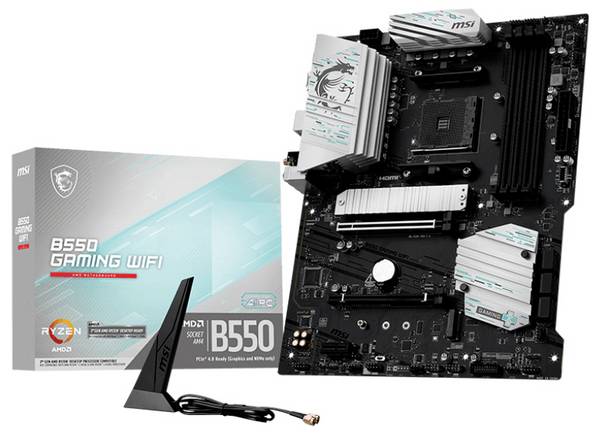 MSI Carte mère Socket (PC) AMD AM4 Facteur de forme (détails) ATX Chipset de la carte mère AMD® B550
