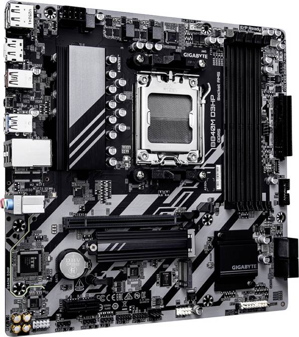 Gigabyte Gigabyte B840M D3HP Carte mère Socket (PC) AMD® AM5 Facteur de forme (détails) Micro-ATX Chipset de la carte mère AMD® B840