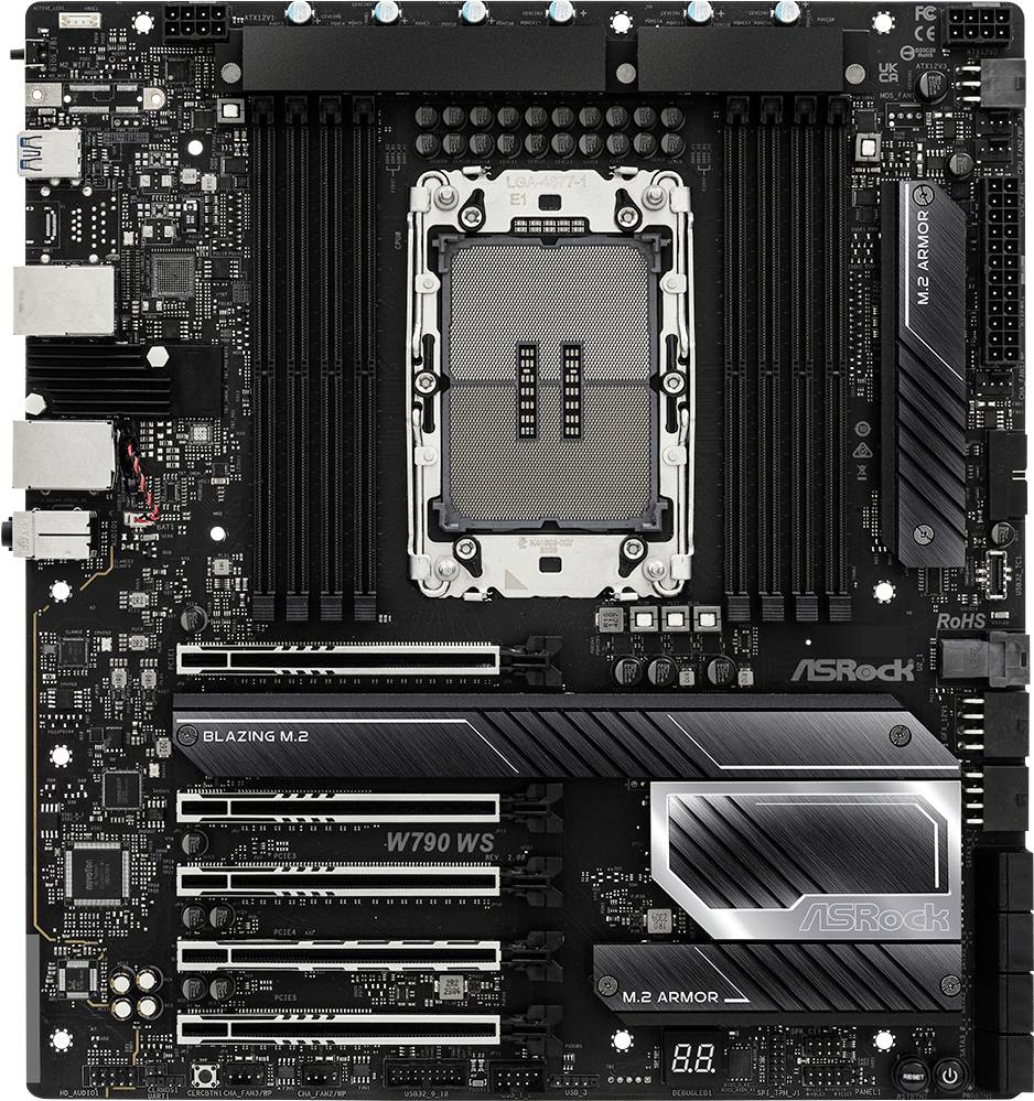 ASRock W790 WS R2.0 Carte mère Socket (PC) Intel® LGA 4677 Facteur de forme (détails) E-ATX Chipset de la carte mère Int-0