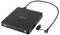 Lecteur DVD externe avec câble USB, marqué « Intenso ». Inclut les capacités d'écriture de DVD et de CD.
