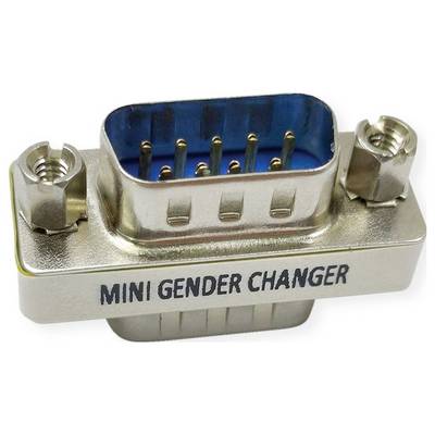 Un adaptateur « Mini Changeur de Genre » avec un connecteur DB-9, utilisé pour changer le genre d'une connexion de câble.