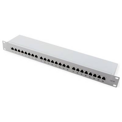 Un panneau de brassage CAT6A 24 ports avec ports Ethernet numérotés ; conçu pour la gestion des câbles réseau et la connectivité dans les baies de serveurs.