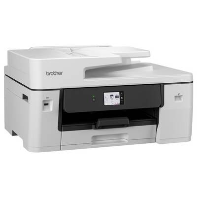 Une imprimante multifonction blanche avec écran tactile et panneau de commande, offrant des capacités de numérisation, de copie et d'impression.