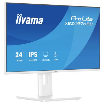 Moniteur Iiyama ProLite XB2497HSU, écran IPS 24 pouces, résolution 1920x1080, bordure fine, ajustabilité en hauteur jusqu'à 15cm.