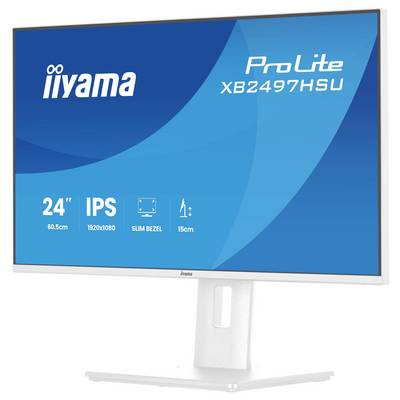 Moniteur « ProLite XB2497HSU » par « iiyama », doté d'un écran 24 pouces, une résolution 1920x1080, technologie IPS et design à fine bordure.