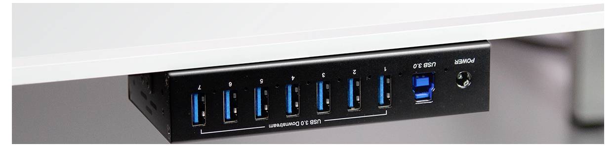 LogiLink UA0444 Hub USB 7 ports USB-A USB 3.0 5 GBit/s pour applications industrielles, boîtier métallique, pour montage-4