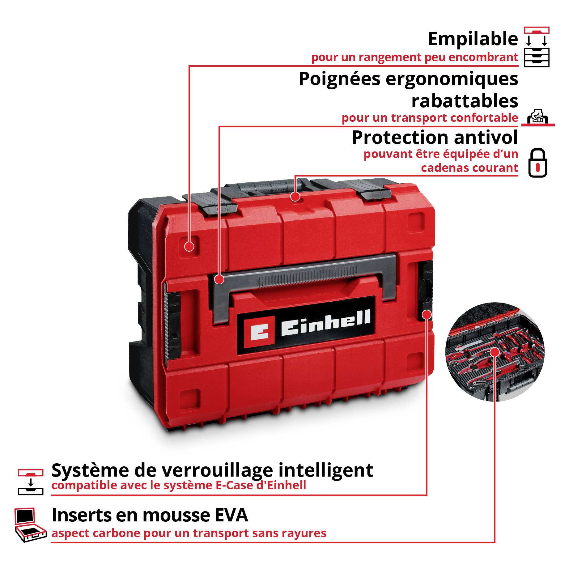 Einhell 121-tlg. Werkzeugkoffer Automotive 370515 Mallette à outils équipée-3