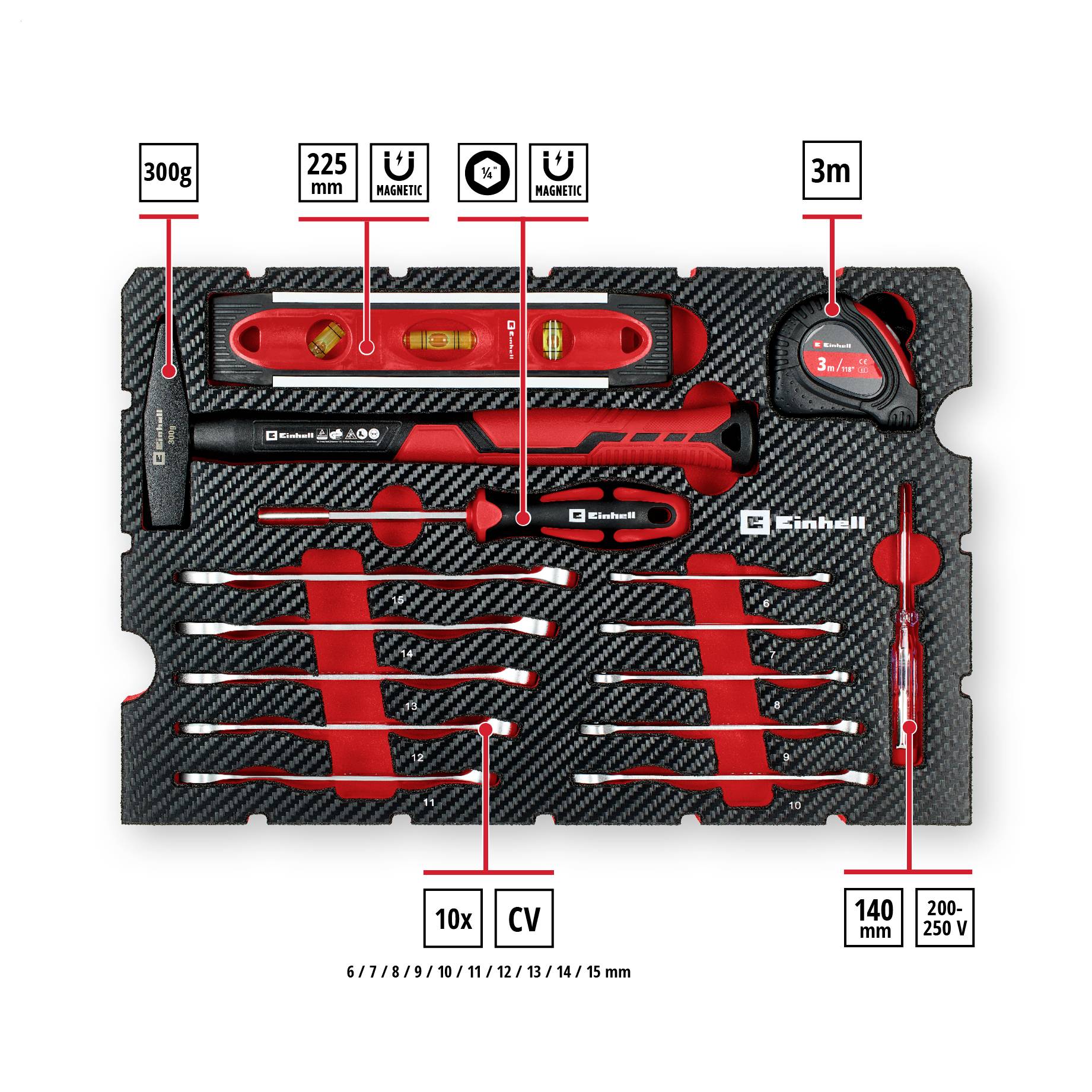 Einhell E-Case Umzug 370511 Mallette à outils équipée 79 pièces-2
