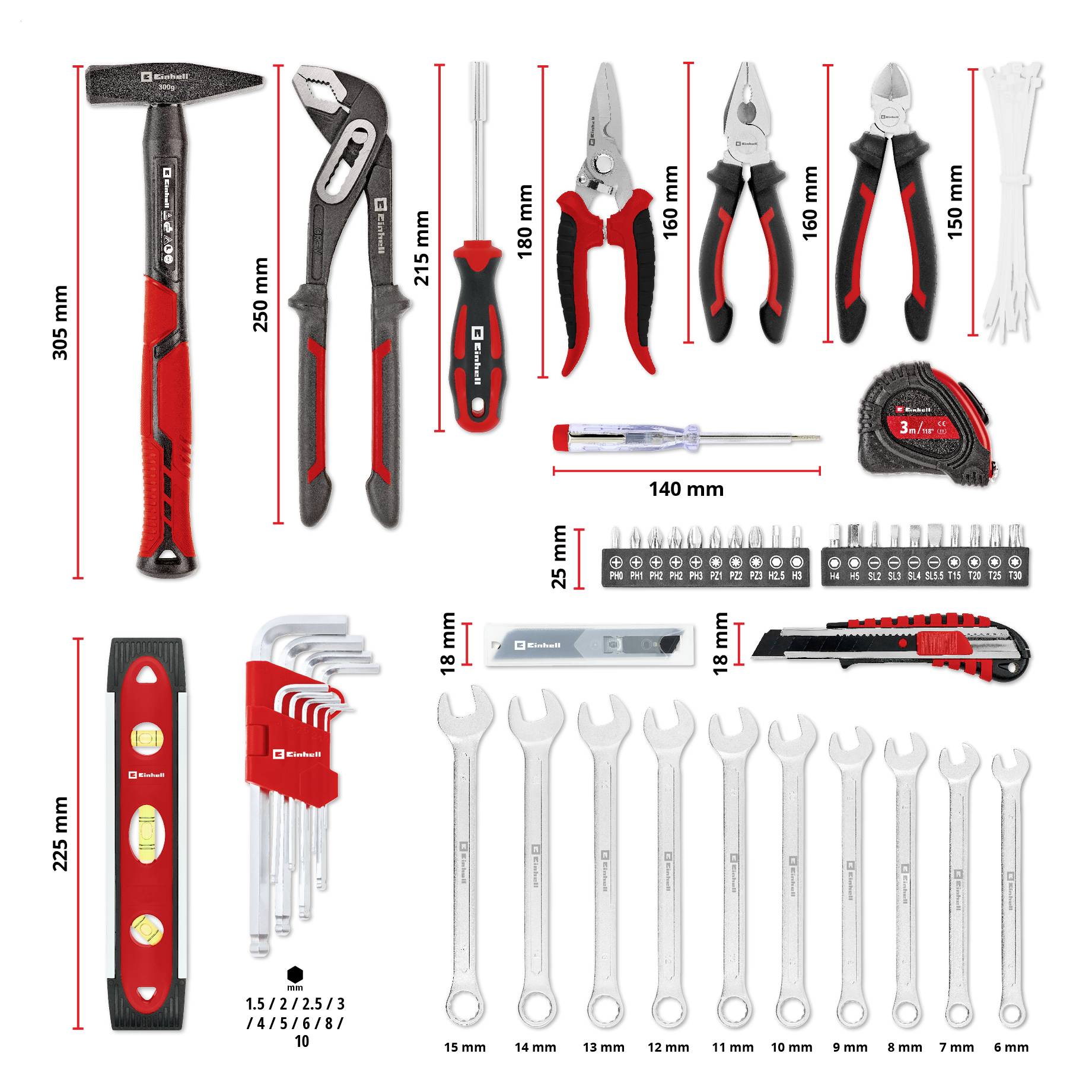Einhell E-Case Umzug 370511 Mallette à outils équipée 79 pièces-13