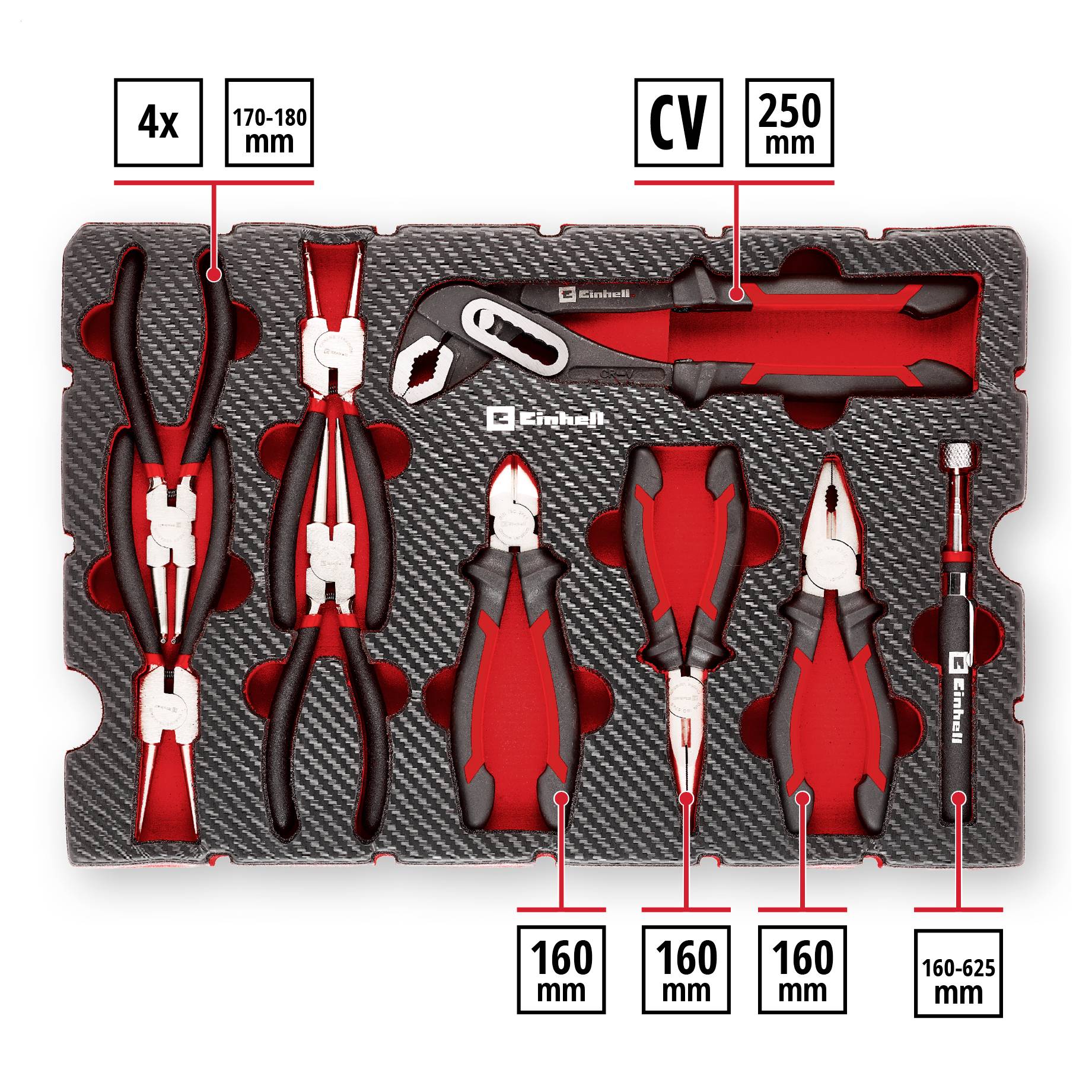 Einhell Zangen-Set 9-tlg.Einleger Pad 370522 Insert-1