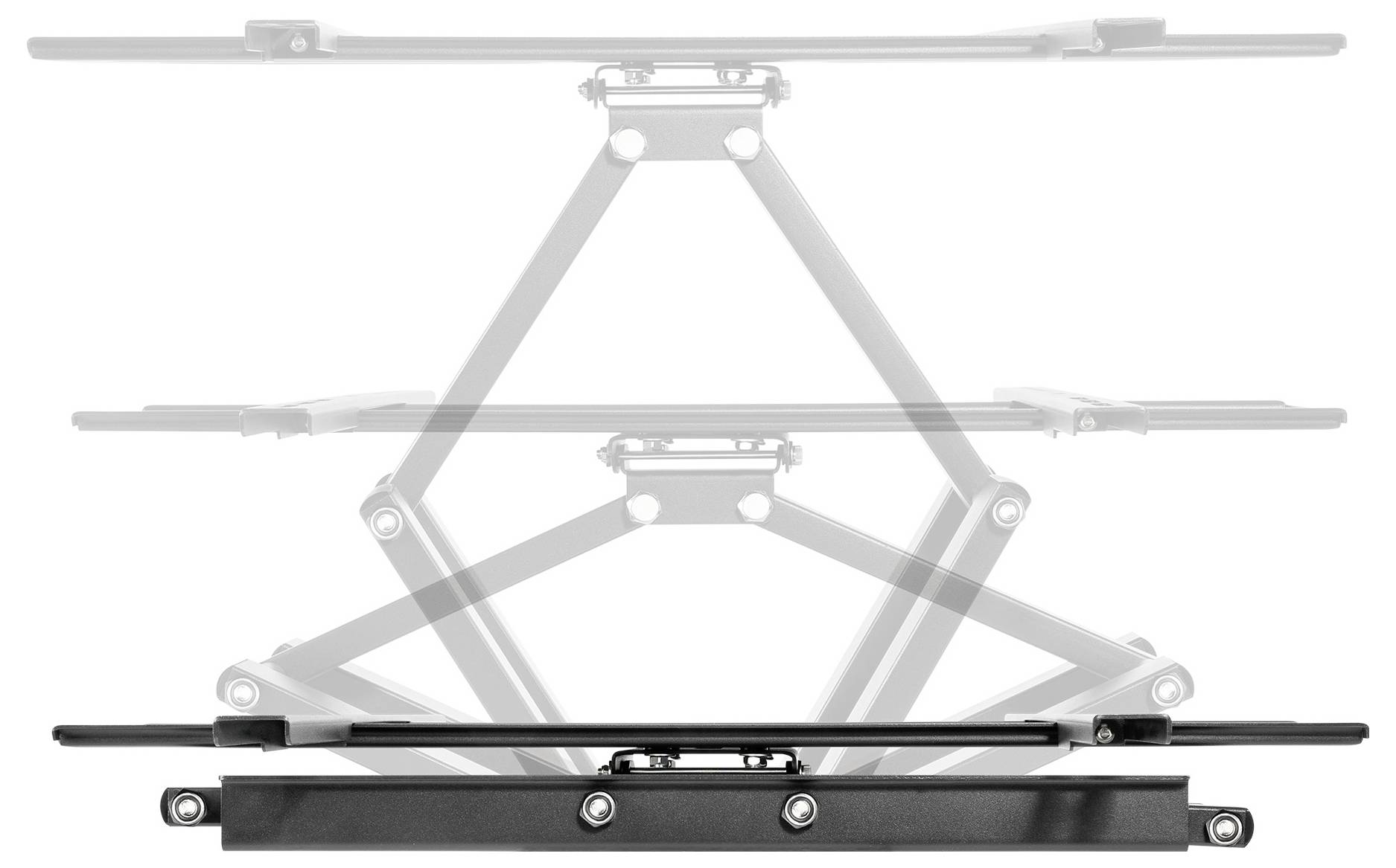 Support d'ordinateur portable réglable montrant différentes positions de hauteur, démontrant sa polyvalence et son design pliable pour un rangement facile.