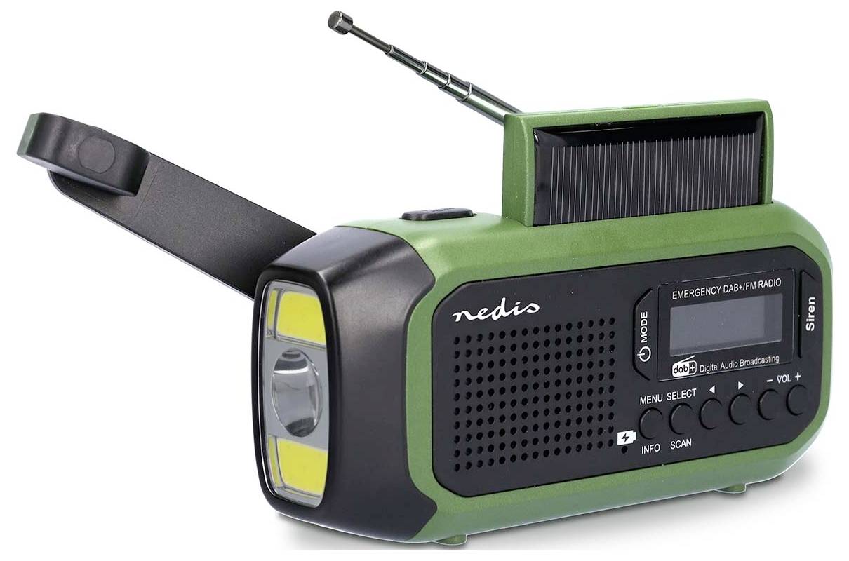 Nedis RDDBCR2000GN Radio d'urgence DAB+, FM, FM radio d'urgence, DAB+, FM vert, noir-4