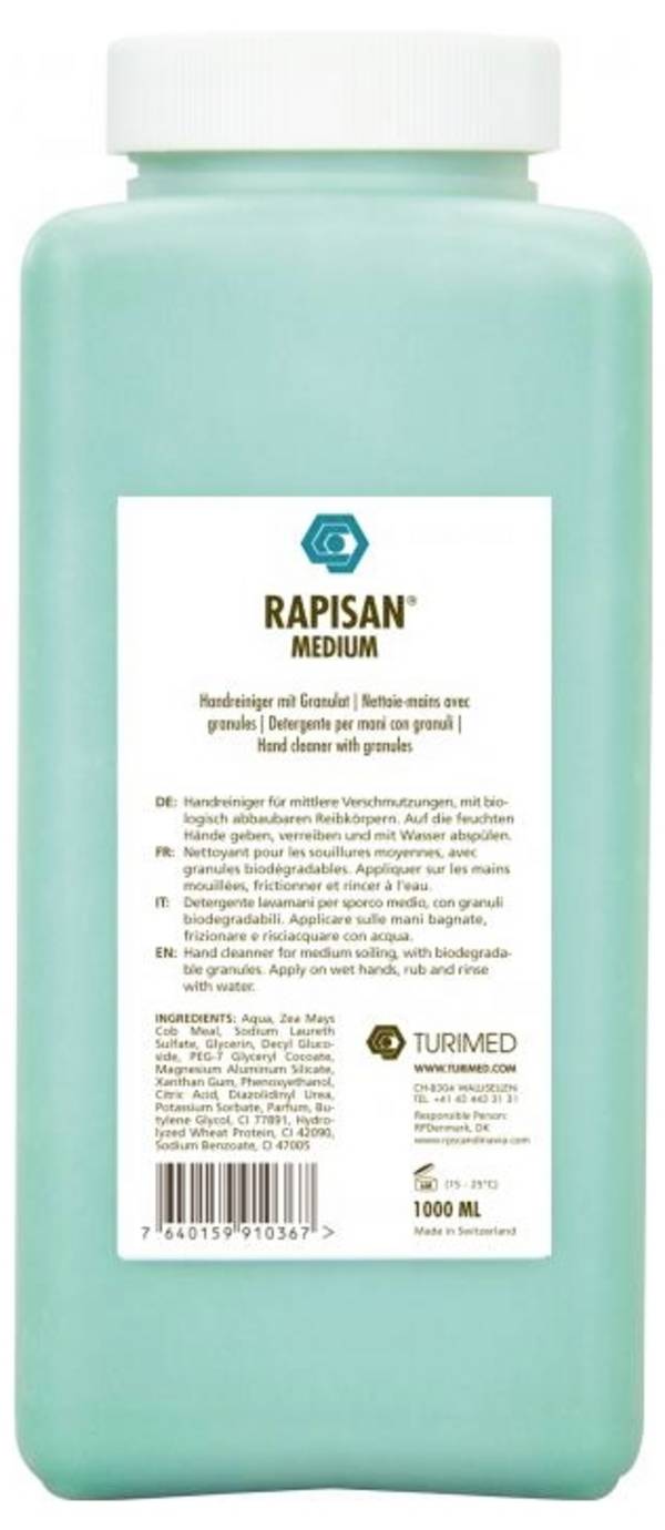 Turimed RAPISAN MEDIUM Handreiniger mit Granulat 1000ml Euroflasche 1312 Gel nettoyant mains 1000 ml 6 pc(s)