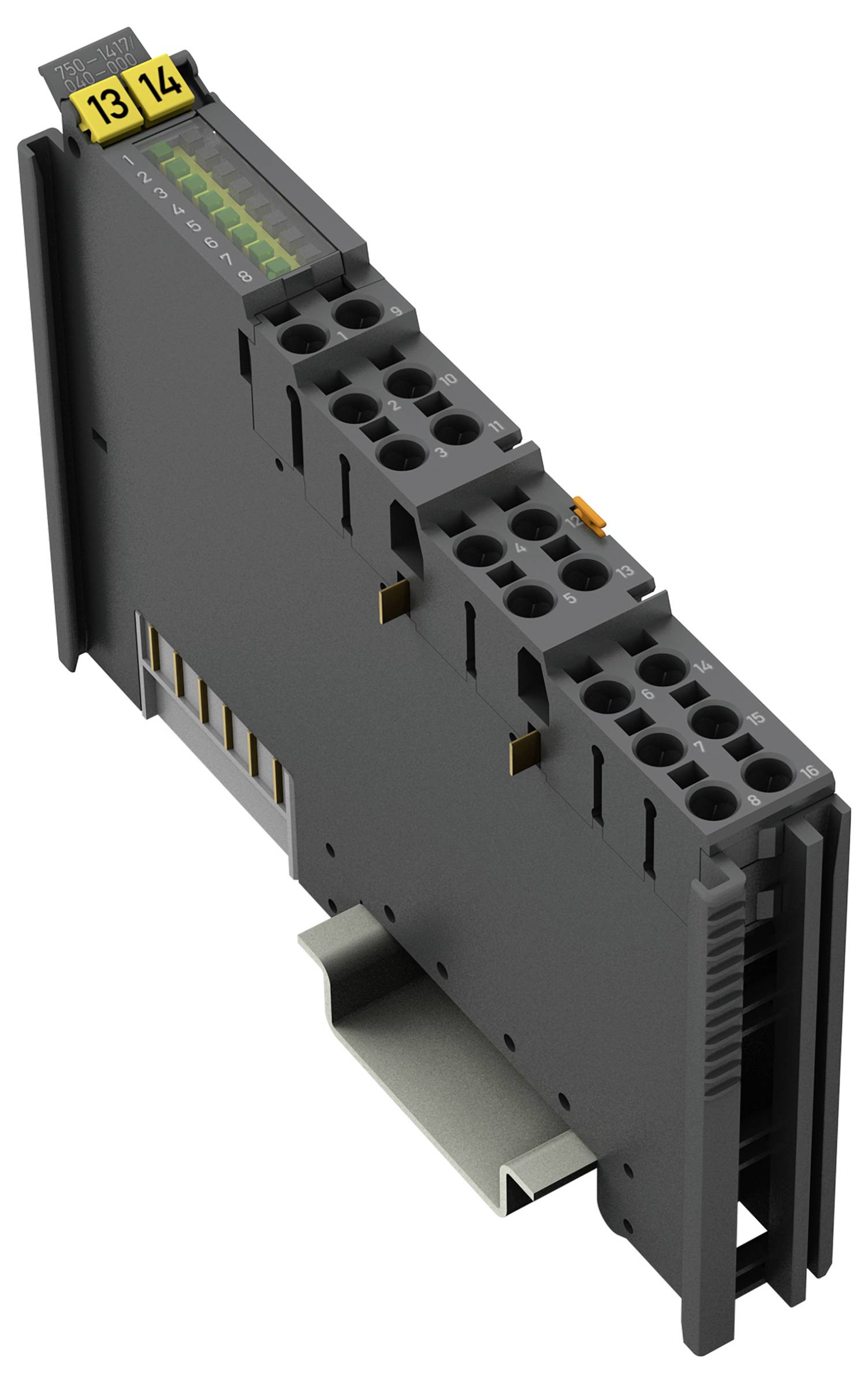 Bloc de connecteur empilable en vert olive, numéroté 1 et 2 sur le dessus. Utilisé dans les applications électriques pour les connexions modulaires.