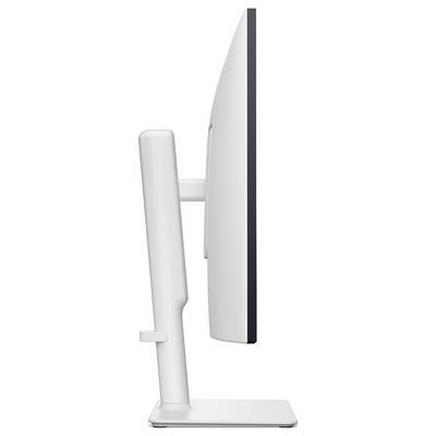 Vue arrière d'un moniteur Dell avec un support ajustable, mettant l'accent sur son design épuré et ses caractéristiques de gestion des câbles.