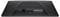 Vue arrière d'un moniteur montrant l'entrée d'alimentation électrique et divers ports de connectivité, y compris HDMI et USB, sur une surface plate noire.