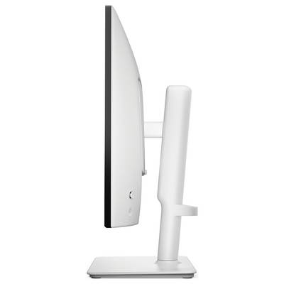 Vue latérale d'un accessoire électrique en plastique blanc de forme rectangulaire avec des composants de montage visibles et une section avant légèrement saillante.