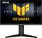 Moniteur de la série « ASUS TUF Gaming Series Five » avec un support, affichant un emblème jaune stylisé et du texte sur un fond sombre.