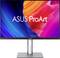 Moniteur ASUS ProArt avec un écran vibrant et coloré, mettant en avant un mélange tourbillonnant de teintes bleues, oranges et rouges.