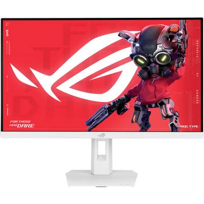 Un moniteur d'ordinateur affiche un écran rouge avec un logo stylisé et un personnage robotique en sweat-shirt rouge tenant une arme futuriste.