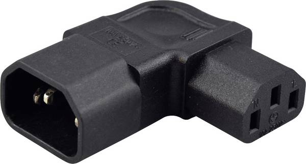 TRU COMPONENTS Adaptateur Secteur mâle C14 - Secteur femelle C13 Nombre total de pôles: 3 noir 1 pc(s)