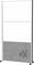 Un tableau blanc portable avec une section en tissu gris en bas, présentant une icône d'absorption du son, adapté à un usage professionnel.