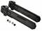 Sangles de porte-vélo noires ajustables avec boulons intégrés, conçues pour sécuriser et stabiliser les charges sur les porte-vélos.