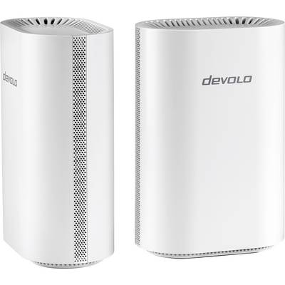 Deux unités Devolo WiFi mesh blanches avec côtés aérés, conçues pour améliorer la couverture Internet à domicile.
