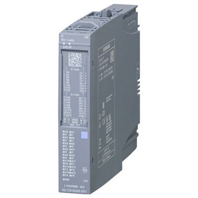 Gros plan d'un module d'automatisation industrielle gris Siemens avec signalisation du modèle, présentant plusieurs connecteurs et indicateurs pour systèmes 16xAI 2 fils.