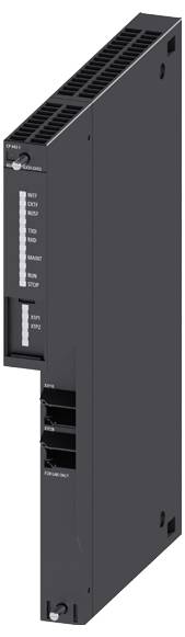 Un module industriel noir et fin avec plusieurs voyants indicateurs et ports, probablement une partie d'un système d'automatisation ou de contrôle.