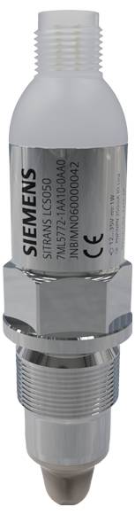 Un capteur industriel argenté et blanc étiqueté « Siemens SITRANS LC250 », doté de connexions filetées, utilisé pour la détection du niveau de liquide.