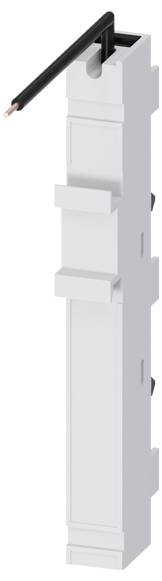 Un composant mécanique rectangulaire avec un support coulissant noir sur un cadre blanc, présentant plusieurs trous pour des positions ajustables.