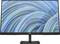 Un moniteur d'ordinateur incurvé avec un support noir affiche un motif abstrait vibrant de lignes bleues et vertes tourbillonnantes sur l'écran.