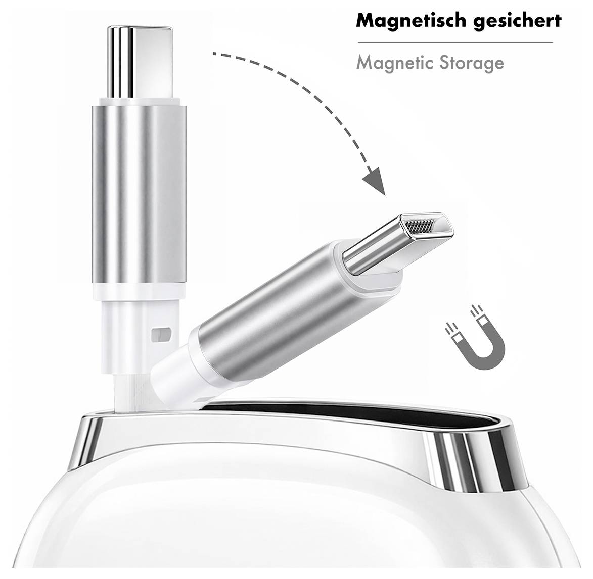 LogiLink Câble USB-C USB 2.0 USB-C® mâle 1.00 m blanc connecteur utilisable des deux cotés, à desserrer CU0501-4