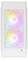 Un boîtier d'ordinateur blanc avec un panneau avant en treillis affichant deux grands ventilateurs RGB, chacun émettant des motifs de lumière colorée.