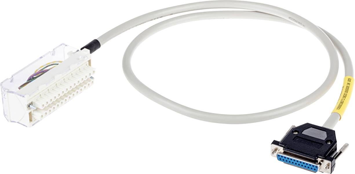 Un câble d'interface parallèle avec un port gris et un connecteur bleu à 25 broches, conçu pour connecter des composants matériels.